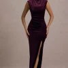 Abilene | Port Velvet High-Neck Split Maxi Dress