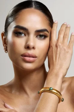 Adrianne | Gold Bracelet With Blue Pendants