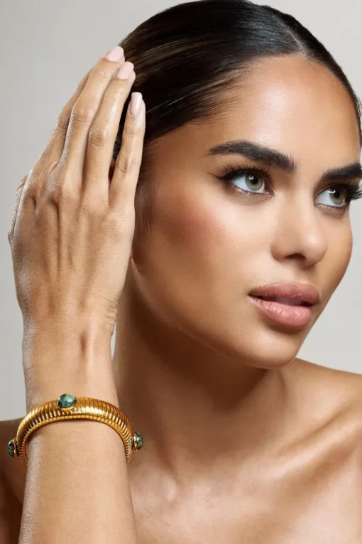 Adrianne | Gold Bracelet With Blue Pendants