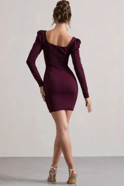 Ainsley | Plum Long-Sleeve Mini Dress
