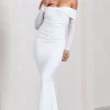 Alex | White Bardot Twist Maxi Dress