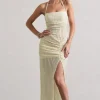 Amalfi | Ecru Textured Sheer Halter-Neck Maxi Dress