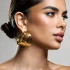 Amberly | Gold Chunky Statement Hoop Earrings