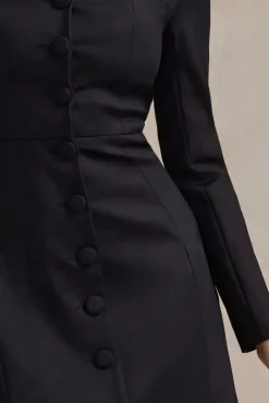 Andie | Black Tailored Square-Neck Mini Dress