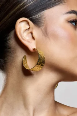 Antigua | Gold Textured Hoops