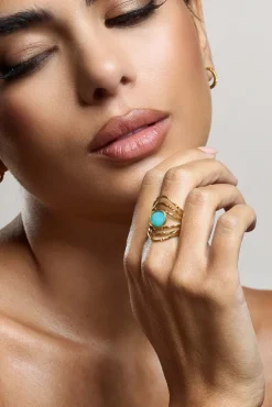 Antila | Turquoise Stacked Adjustable Ring