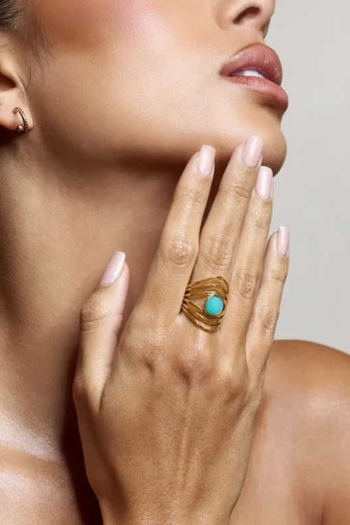 Antila | Turquoise Stacked Adjustable Ring