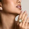 Arista | Gold Adjustable Pearl Pendant Ring