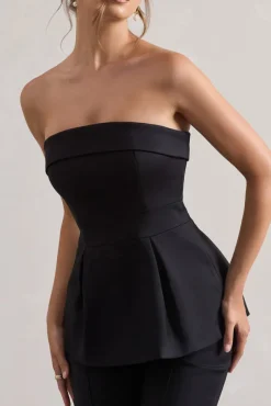 Arrow | Black Strapless Tailored Top
