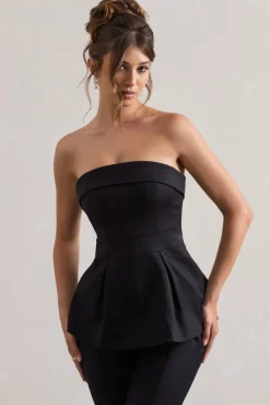 Arrow | Black Strapless Tailored Top