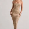 Astro | Gold Embellished Bandeau Midi Dress