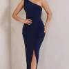 Athena | Navy One Shoulder Maxi Dress
