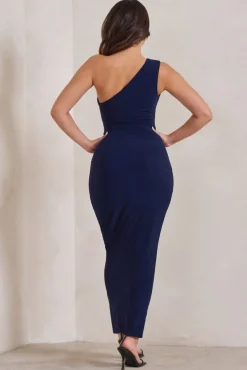 Athena | Navy One Shoulder Maxi Dress