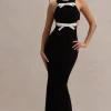 Aurelie | Black Cut-Out Maxi Dress With Bows