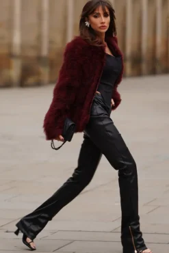 Aves | Port Short Fluffy Feather Jacket