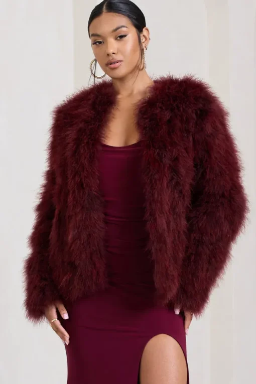Aves | Port Short Fluffy Feather Jacket