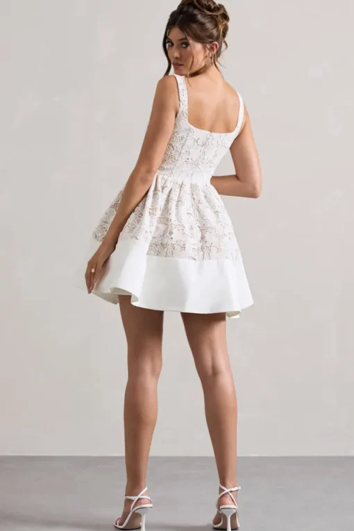 Ballet | Stone Lace Square-Neck Mini Dress