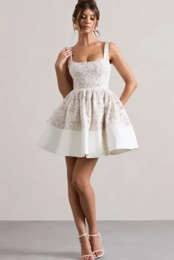 Ballet | Stone Lace Square-Neck Mini Dress