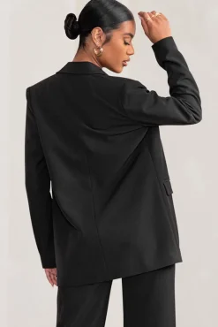 Barbie Girl | Black Single Breasted Oversized Blazer