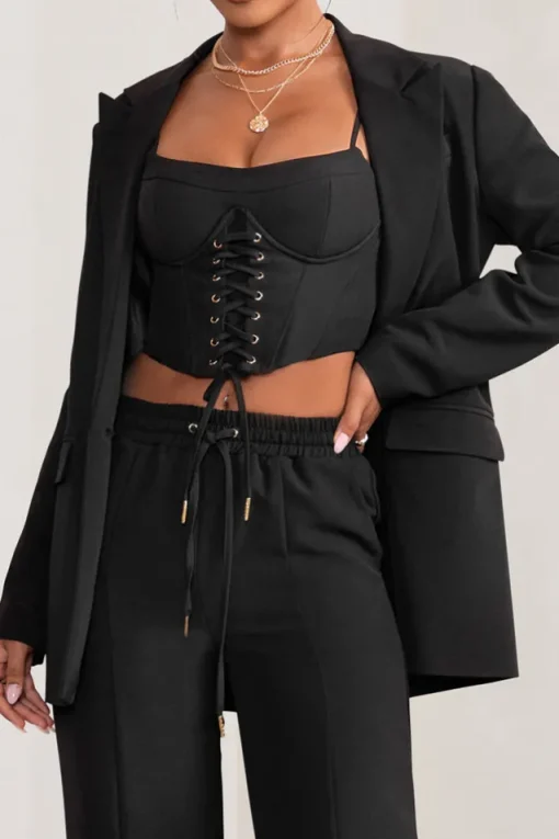 Barbie Girl | Black Single Breasted Oversized Blazer