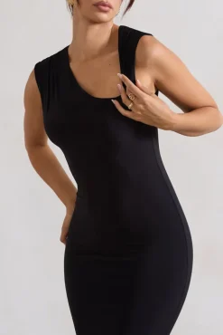 Behind The Scenes | Black Sleeveless Cut-Out Maxi Dress