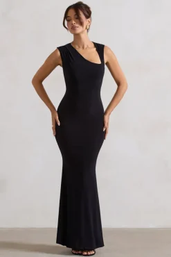 Behind The Scenes | Black Sleeveless Cut-Out Maxi Dress