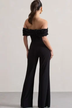 Botanique | Black Floral Bardot Jumpsuit
