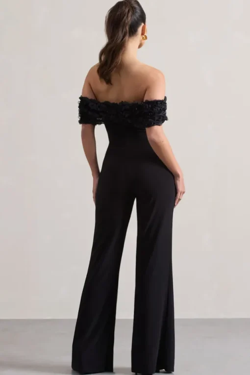 Botanique | Black Floral Bardot Jumpsuit