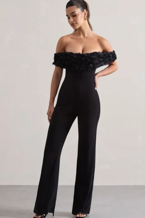 Botanique | Black Floral Bardot Jumpsuit