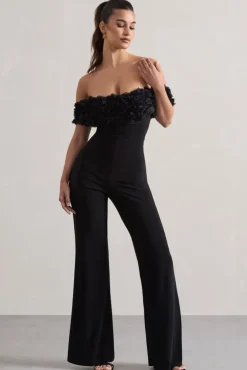 Botanique | Black Floral Bardot Jumpsuit