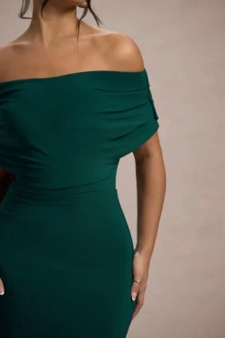 Bowden | Bottle Green Bardot Maxi Dress