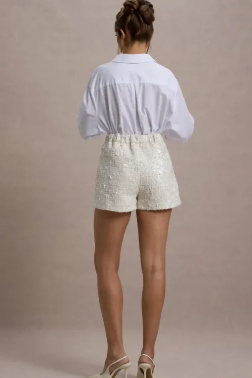 Cambridge | Cream Boucle Tailored Shorts