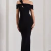 Captivating | Black Strappy Asymmetric Cut-Out Maxi Dress