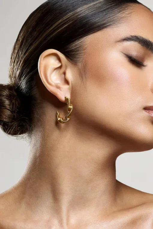 Carli | Gold Twist Hoop Earrings