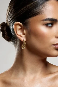Carli | Gold Twist Hoop Earrings