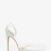 Catcher | Ivory Diamante Pointed Court Heels