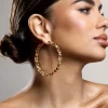Cecilia | Gold Twisted Hoop Earrings