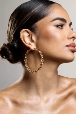 Cecilia | Gold Twisted Hoop Earrings
