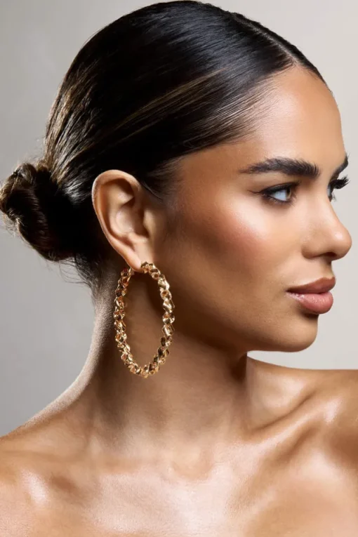 Cecilia | Gold Twisted Hoop Earrings