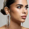 Celesta | Silver Diamante Dangle Earrings