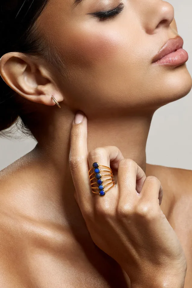 Cerys | Blue Stacked Statement Ring
