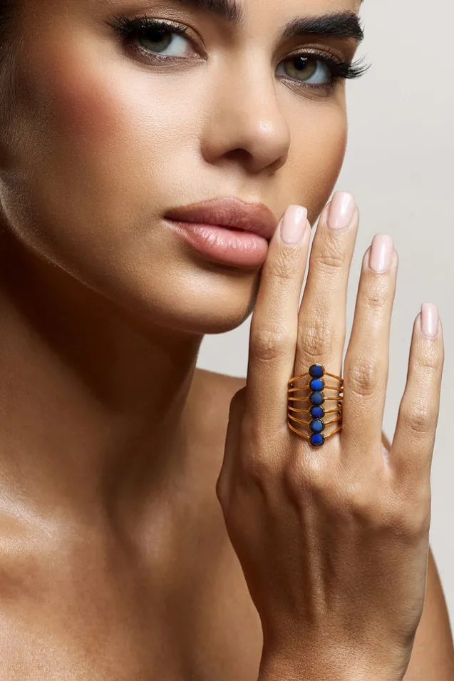 Cerys | Blue Stacked Statement Ring