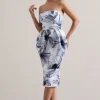 Chateau | Mono Print Bandeau Midi Dress