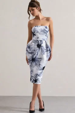 Chateau | Mono Print Bandeau Midi Dress