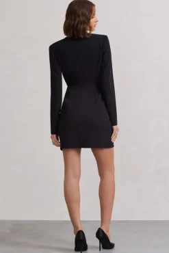 Chelsea | Black Fitted Blazer Mini Dress