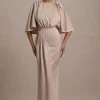 Cinder | Champagne Satin Gathered Maxi Dress