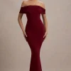 Cloe | Berry Bardot Maxi Dress
