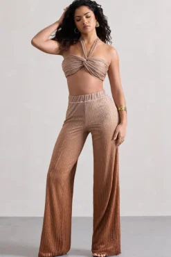 Connection | Gold Metallic Ombre Trousers