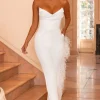 Count Me In | White Tailored Feather Trim Trousers