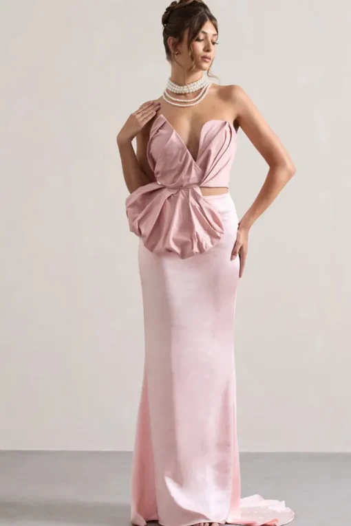 Couture | Pink Satin Maxi Skirt
